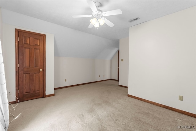 6768 Poplar Woods Ct, Quinton, VA 23141 - additional living space with carpet floors, lofted ceiling, and a ceiling fan