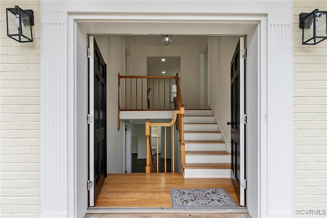 4029 Old Buckingham Rd, Powhatan, VA 23139 - stairway featuring wood finished floors
