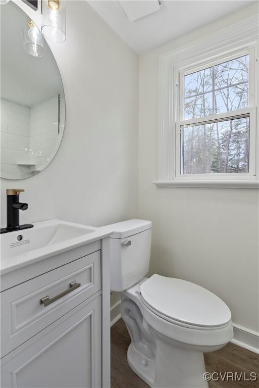 4029 Old Buckingham Rd, Powhatan, VA 23139 - bathroom featuring vanity and wood finished floors