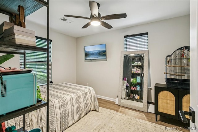 4217 Pillar, Williamsburg, VA 23188 - bedroom featuring multiple windows, wood finished floors, and ceiling fan