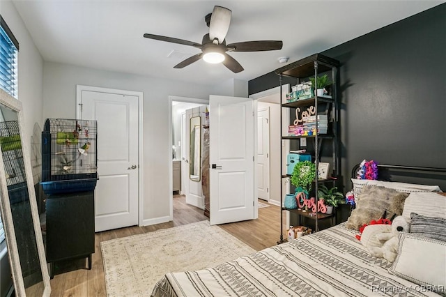 4217 Pillar, Williamsburg, VA 23188 - bedroom featuring wood finished floors, ceiling fan, and ensuite bath