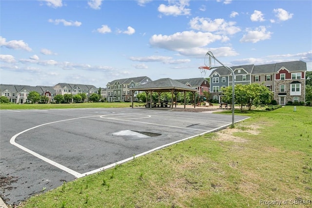 4217 Pillar, Williamsburg, VA 23188 - view of sport court with a gazebo, a residential view, community basketball court, and a lawn