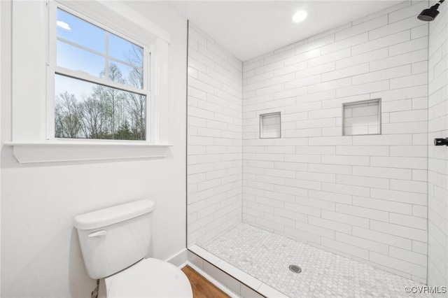 2467 Judes Ferry Rd, Powhatan, VA 23139 - full bathroom featuring tiled shower, wood finished floors, and recessed lighting