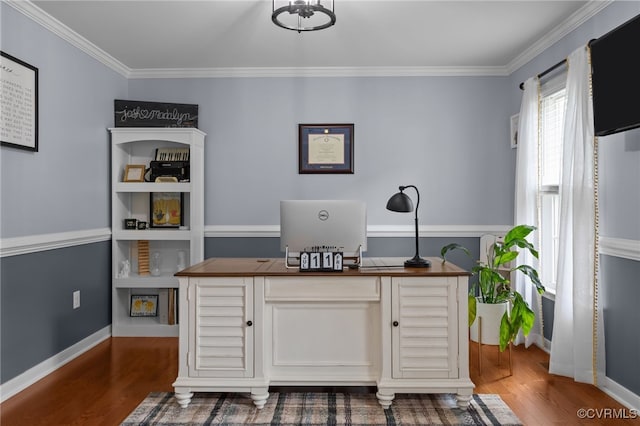 5307 Dermotte Ln, North Chesterfield, VA 23237 - office with dark wood finished floors and ornamental molding