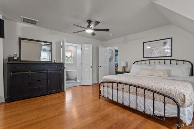 5307 Dermotte Ln, North Chesterfield, VA 23237 - bedroom featuring light wood-style flooring, ensuite bathroom, and ceiling fan