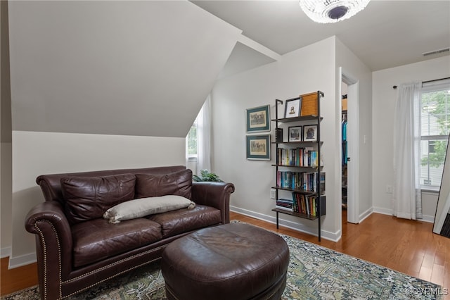 5307 Dermotte Ln, North Chesterfield, VA 23237 - sitting room with wood finished floors and vaulted ceiling