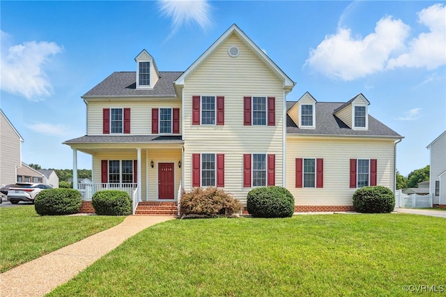 11219 Mill Place Ter, Glen Allen, VA 23060 - view of front facade with a porch, a front yard, and roof with shingles