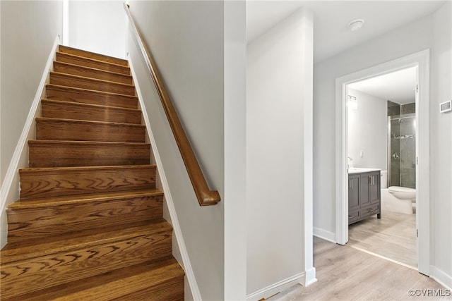11219 Mill Place Ter, Glen Allen, VA 23060 - stairs featuring wood finished floors and baseboards
