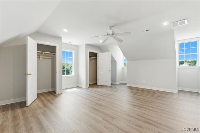 11219 Mill Place Ter, Glen Allen, VA 23060 - bonus room featuring vaulted ceiling, ceiling fan, light wood-type flooring, healthy amount of natural light, and recessed lighting