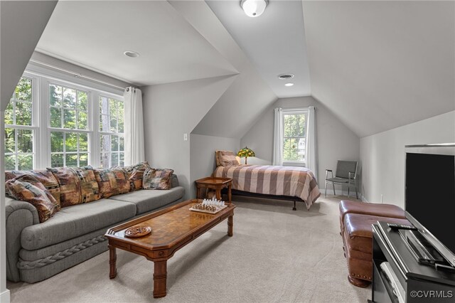 1638 Olde Links Dr, Powhatan, VA 23139 - bedroom with light carpet and lofted ceiling