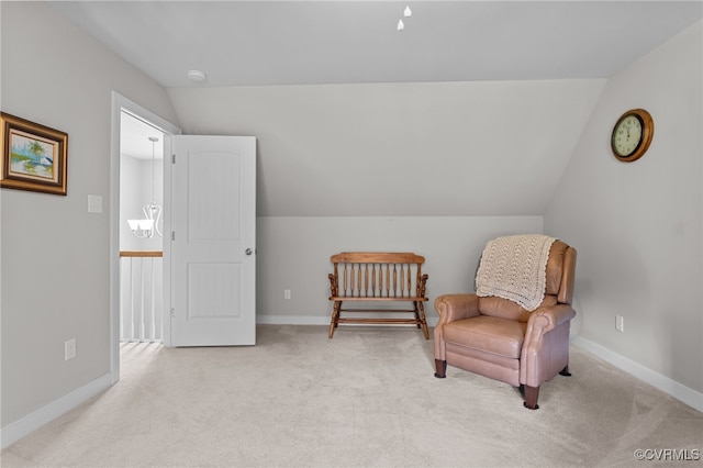 1638 Olde Links Dr, Powhatan, VA 23139 - living area featuring vaulted ceiling and carpet flooring