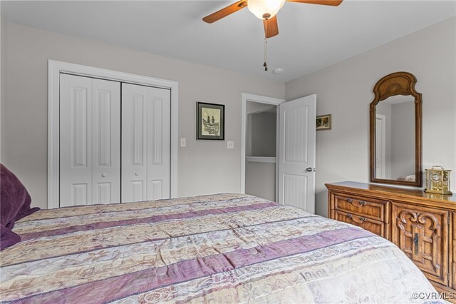 1638 Olde Links Dr, Powhatan, VA 23139 - bedroom featuring a closet and a ceiling fan