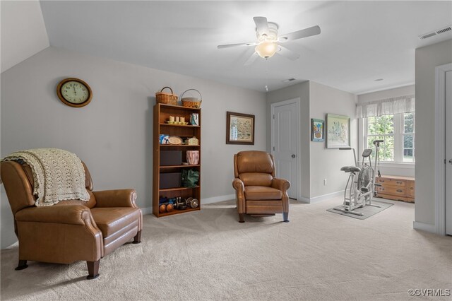 1638 Olde Links Dr, Powhatan, VA 23139 - living area with light carpet and a ceiling fan