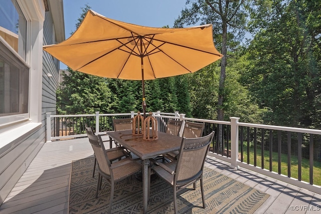10801 Cherry Hill Dr, Glen Allen, VA 23059 - wooden terrace featuring outdoor dining area
