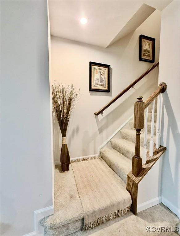 2007 Turtle Pkwy, Henrico, VA 23150 - staircase with baseboards and recessed lighting