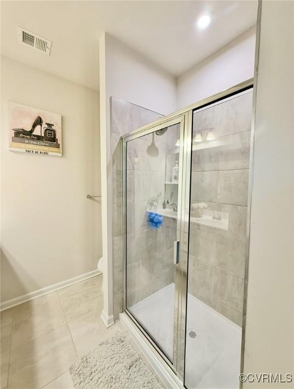 2007 Turtle Pkwy, Henrico, VA 23150 - full bathroom featuring a shower stall, tile patterned floors, and recessed lighting