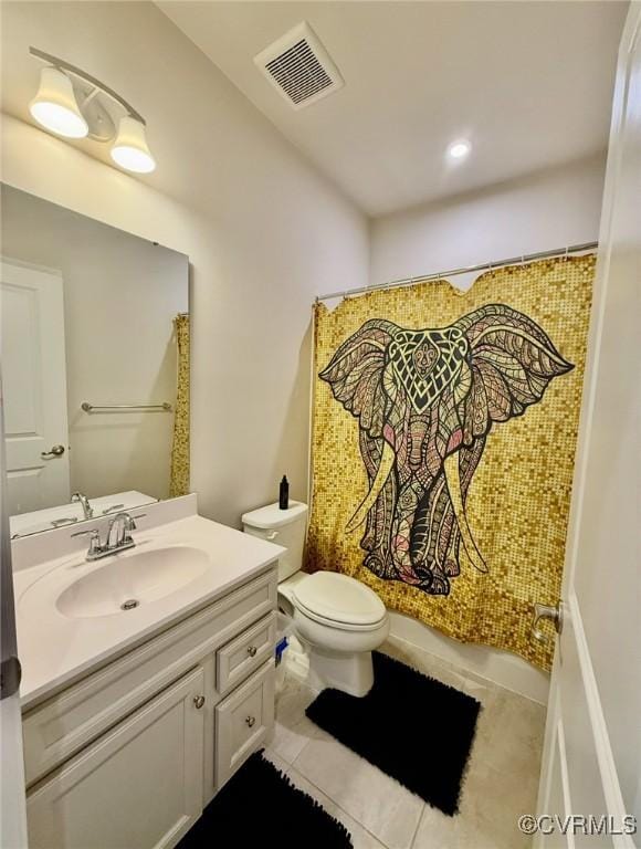 2007 Turtle Pkwy, Henrico, VA 23150 - full bathroom with vanity, tile patterned flooring, recessed lighting, and shower / bath combination with curtain