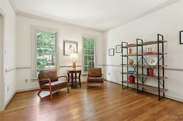 2019 Hornes Lake Rd, Williamsburg, VA 23185 - sitting room featuring ornamental molding and wood finished floors