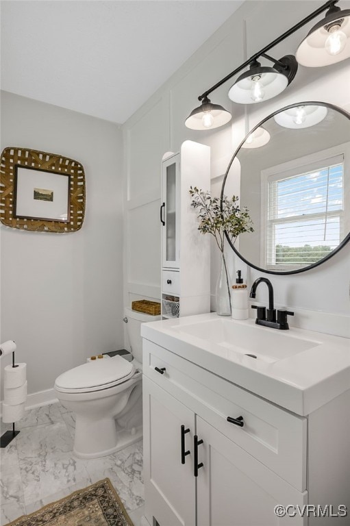 453 Manquin Dr, King William, VA 23009 - half bath with vanity and marble finish flooring