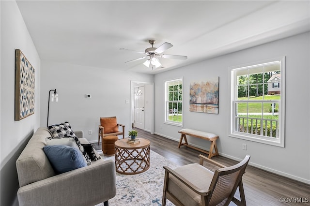 4107 Forest Vine Pl, Chesterfield, VA 23834 - living area with wood finished floors and ceiling fan