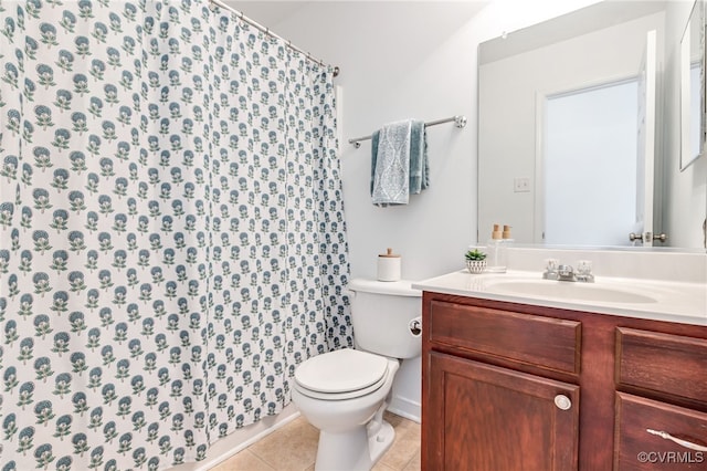 4107 Forest Vine Pl, Chesterfield, VA 23834 - bathroom featuring vanity, tile patterned floors, and curtained shower