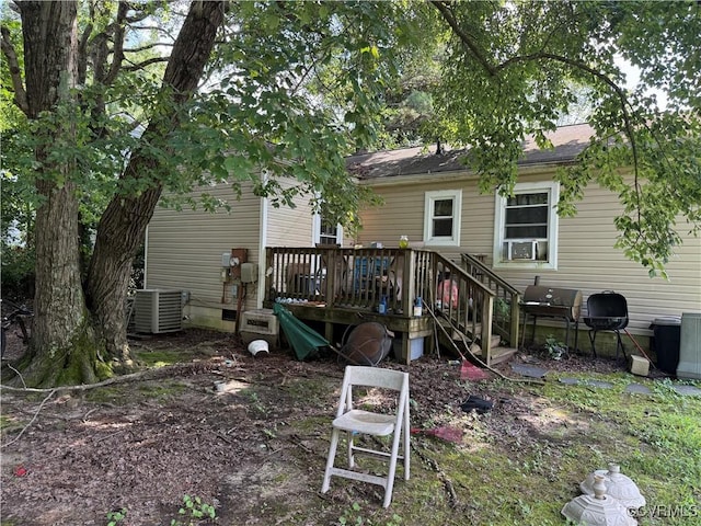 6217 Meadwood Cir, North Chesterfield, VA 23234 - back of house featuring a wooden deck and cooling unit