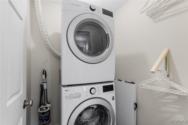 14715 Boyces Cove Dr, Midlothian, VA 23112 - laundry area with stacked washer and clothes dryer