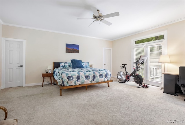 10598 Lambeth Rd, Glen Allen, VA 23060 - carpeted bedroom featuring ornamental molding, a desk, and a ceiling fan