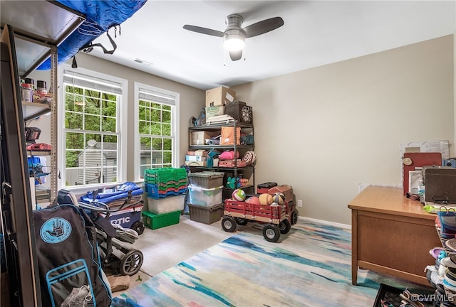 10598 Lambeth Rd, Glen Allen, VA 23060 - office area with carpet flooring and ceiling fan