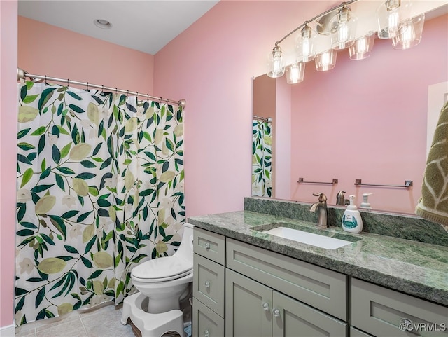 10598 Lambeth Rd, Glen Allen, VA 23060 - bathroom featuring vanity, tile patterned flooring, and curtained shower