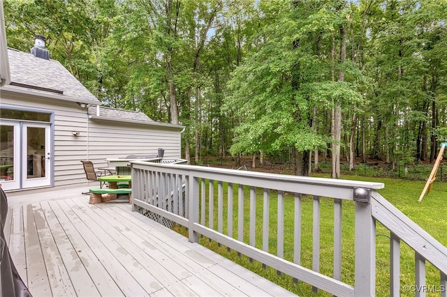 10598 Lambeth Rd, Glen Allen, VA 23060 - wooden deck with a yard and a playground