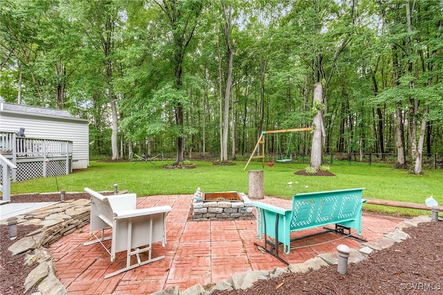 10598 Lambeth Rd, Glen Allen, VA 23060 - view of patio / terrace with a playground and a deck