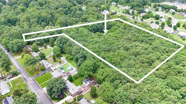 10598 Lambeth Rd, Glen Allen, VA 23060 - aerial view of property and surrounding area featuring property parcel outlined and a forest
