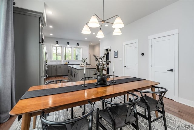 2114 N Ave, Richmond, VA 23222 - dining room with light wood-type flooring and recessed lighting