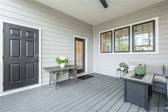 2114 N Ave, Richmond, VA 23222 - wooden deck with ceiling fan
