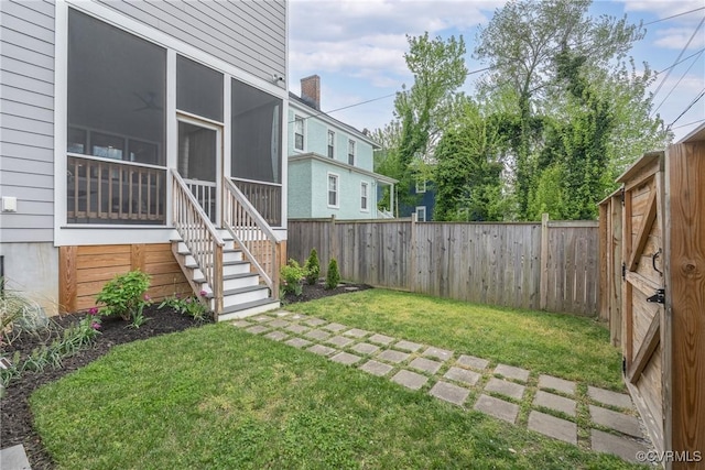2114 N Ave, Richmond, VA 23222 - fenced backyard with a sunroom