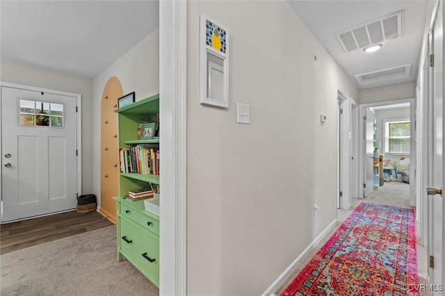 520 Monte Verde Rd, Center Cross, VA 22437 - corridor featuring carpet floors and arched walkways