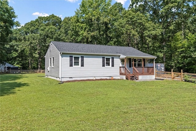 520 Monte Verde Rd, Center Cross, VA 22437 - view of front of property featuring crawl space, a porch, and a shingled roof