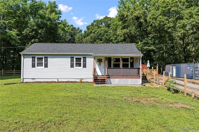 520 Monte Verde Rd, Center Cross, VA 22437 - view of front facade with crawl space, a porch, and roof with shingles