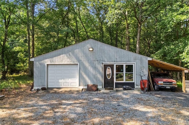 520 Monte Verde Rd, Center Cross, VA 22437 - garage featuring a detached garage and driveway