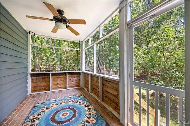 3180 Judes Ferry Rd, Powhatan, VA 23139 - unfurnished sunroom with a ceiling fan and healthy amount of natural light