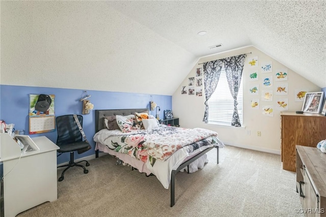3706 Paul Karnes Dr, Hopewell, VA 23860 - bedroom with a textured ceiling, light carpet, and lofted ceiling