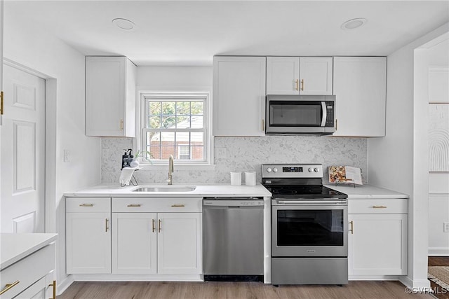 1908 Windsordale Dr, Henrico, VA 23229 - kitchen featuring appliances with stainless steel finishes, white cabinets, and backsplash