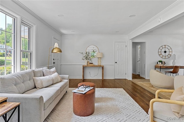 1908 Windsordale Dr, Henrico, VA 23229 - living room with crown molding and wood finished floors