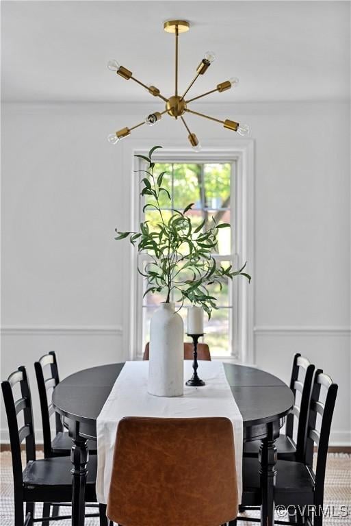 1908 Windsordale Dr, Henrico, VA 23229 - dining area featuring a chandelier and plenty of natural light
