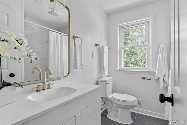 1908 Windsordale Dr, Henrico, VA 23229 - bathroom featuring vanity, tile patterned floors, and a shower with curtain