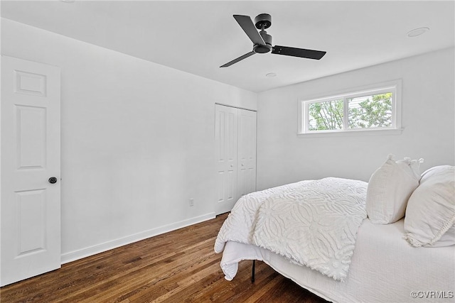 1908 Windsordale Dr, Henrico, VA 23229 - bedroom featuring wood finished floors, a ceiling fan, and a closet