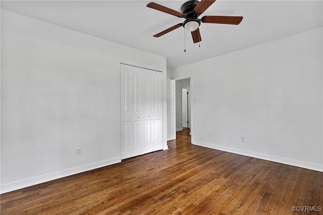 1908 Windsordale Dr, Henrico, VA 23229 - unfurnished bedroom featuring wood finished floors, a closet, and a ceiling fan