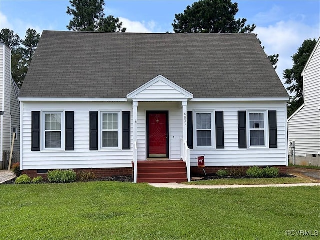 6033 Ironworks Ct, Mechanicsville, VA 23111 - cape cod home with crawl space, a front lawn, and roof with shingles