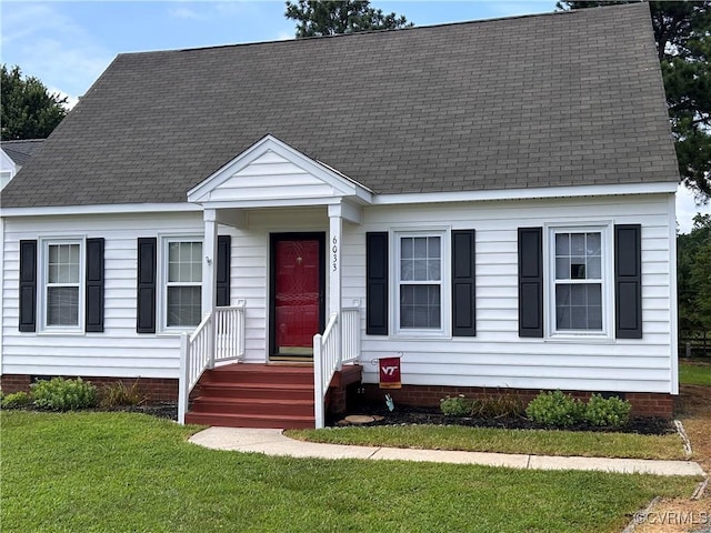 6033 Ironworks Ct, Mechanicsville, VA 23111 - view of front of property featuring crawl space, a front yard, and roof with shingles